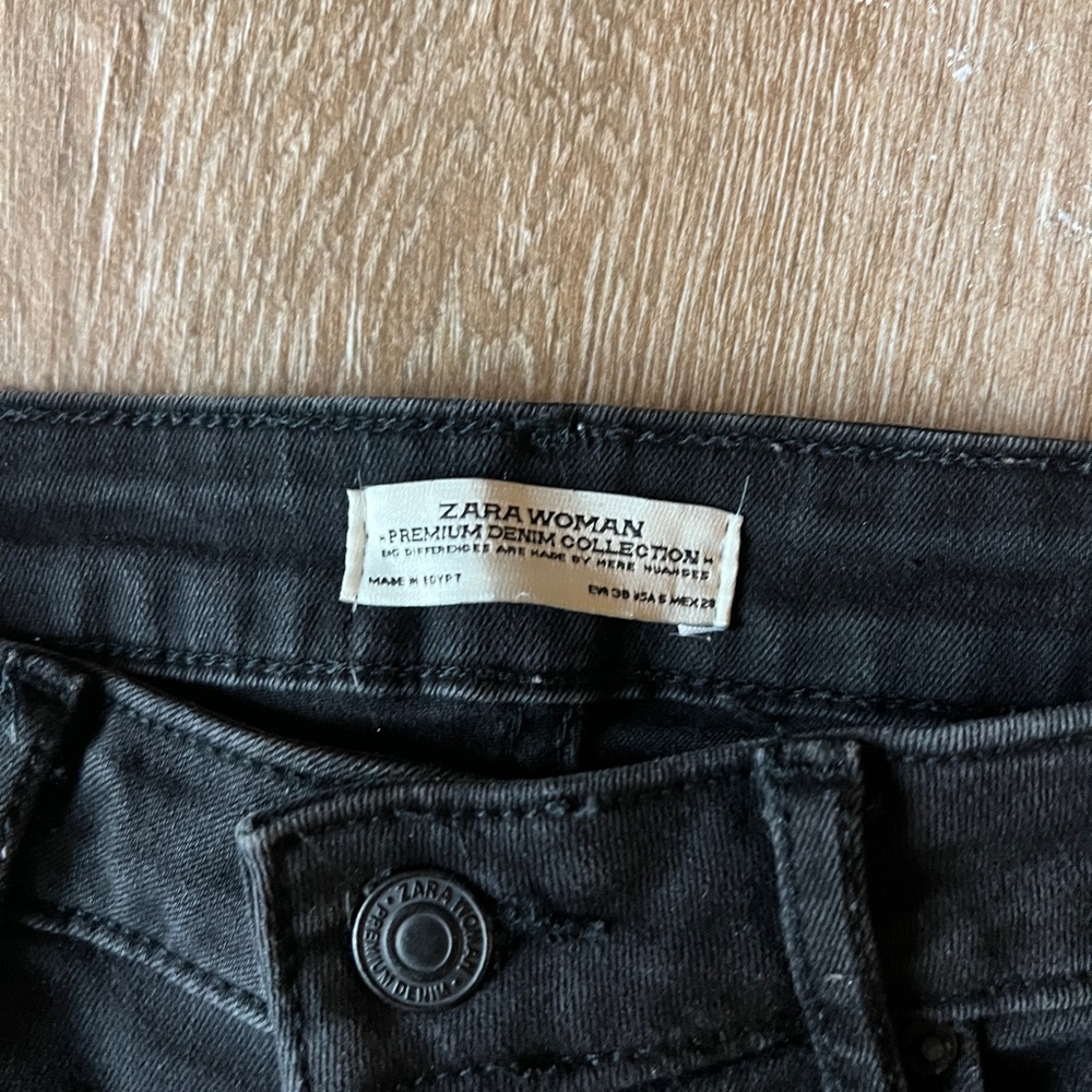 Zara Woman Premium Denim Black High-Rise Skinny Jeans – Size 6